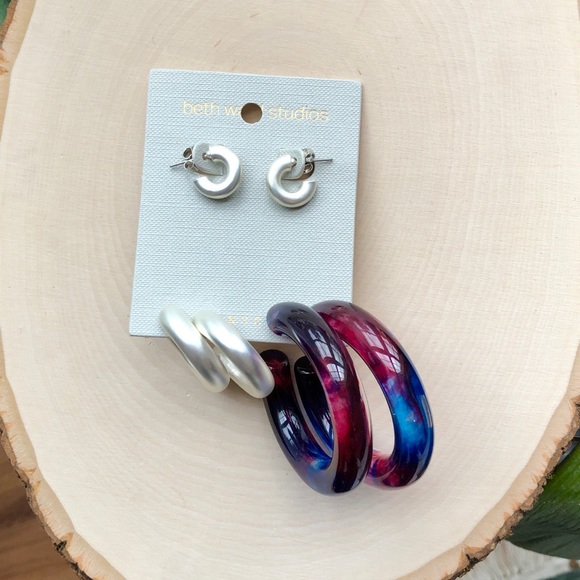 NWT HTF Free People All The Best Hoop Earring Set - Picture 5 of 11